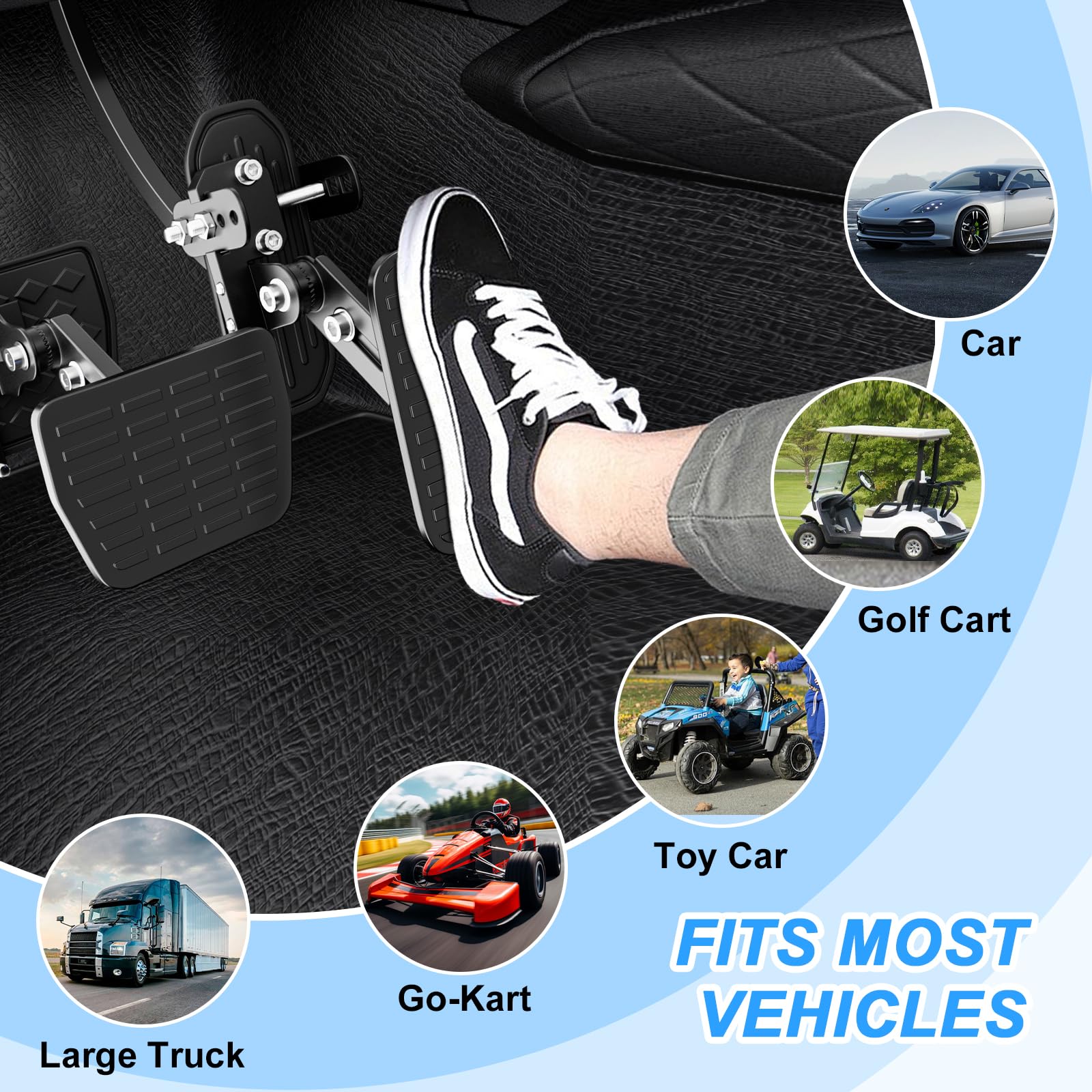 Go-kart and ride-on toy use with RAUMRIGGE extenders for safer operation.