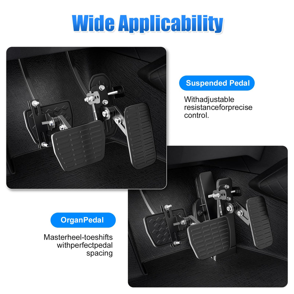 Quick installation steps for RAUMRIGGE pedal extenders by a single user.