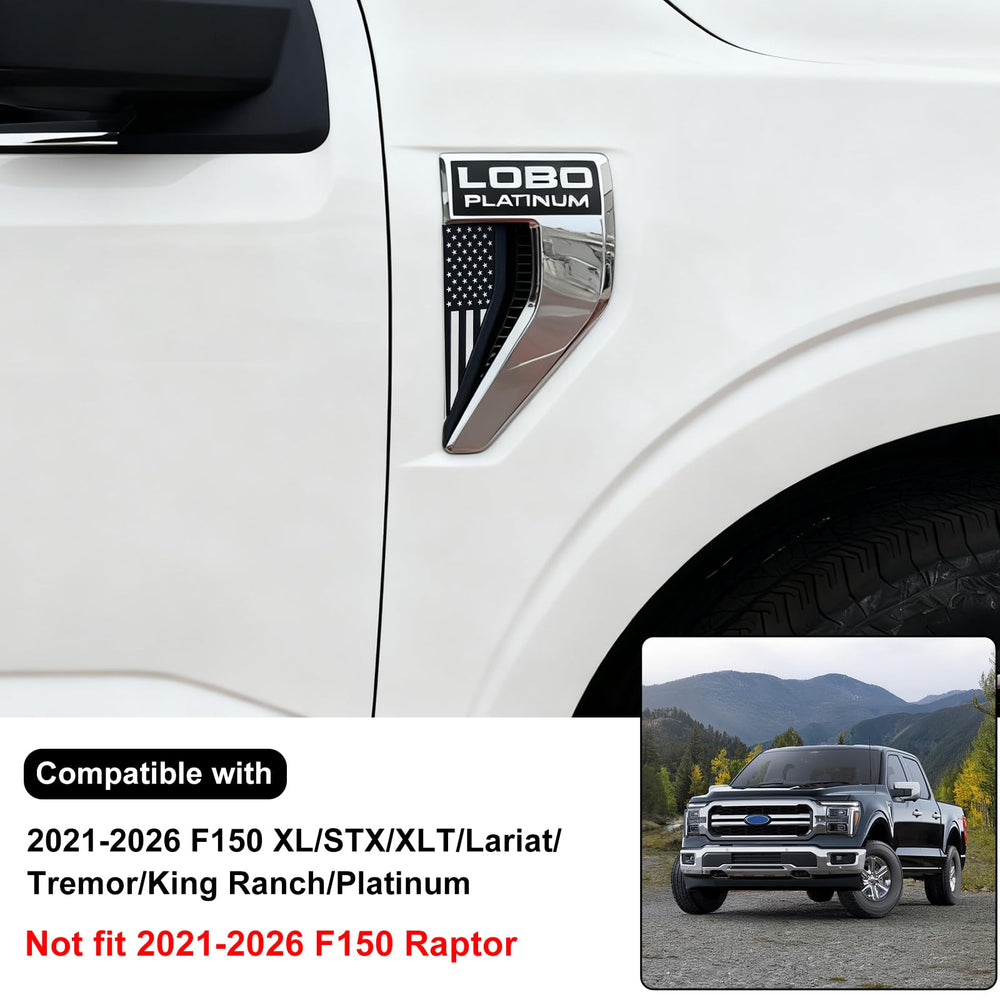 RAVOTOM flag decal for F-150 front view adds bold, customized detail