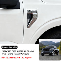 RAVOTOM flag decal for F-150 front view adds bold, customized detail