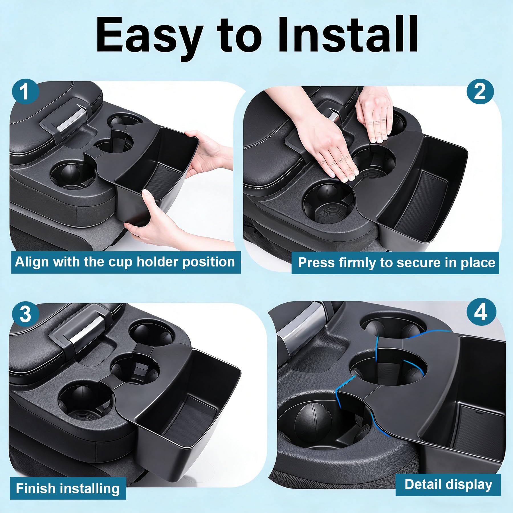 RAVOTOM jump-seat compatibility provides extra storage options