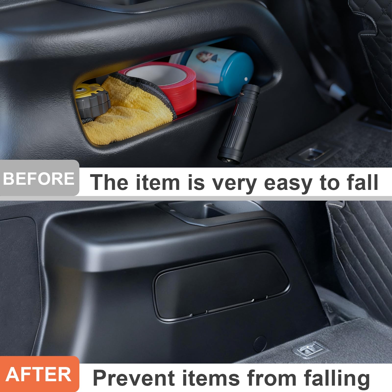 RAVOTOM hidden-compartment baffle keeps items discreet in cargo area
