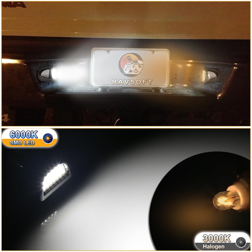 RAVSOFT plug-and-play license plate light for quick installation
