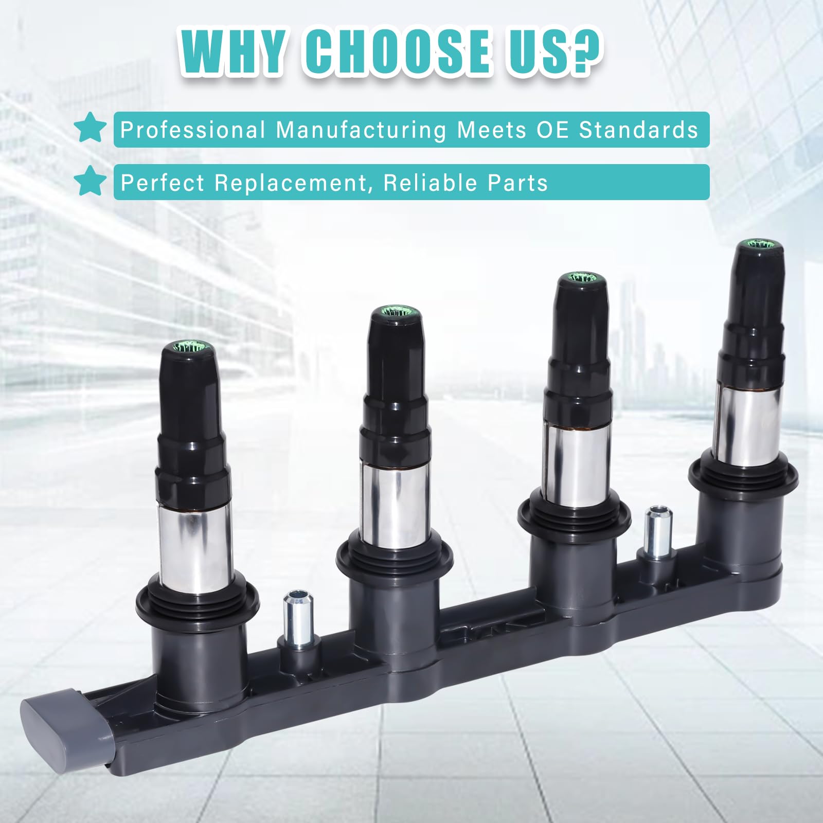 RAWOK ignition coil pack installed in a Cruze demonstrates real-world fit.