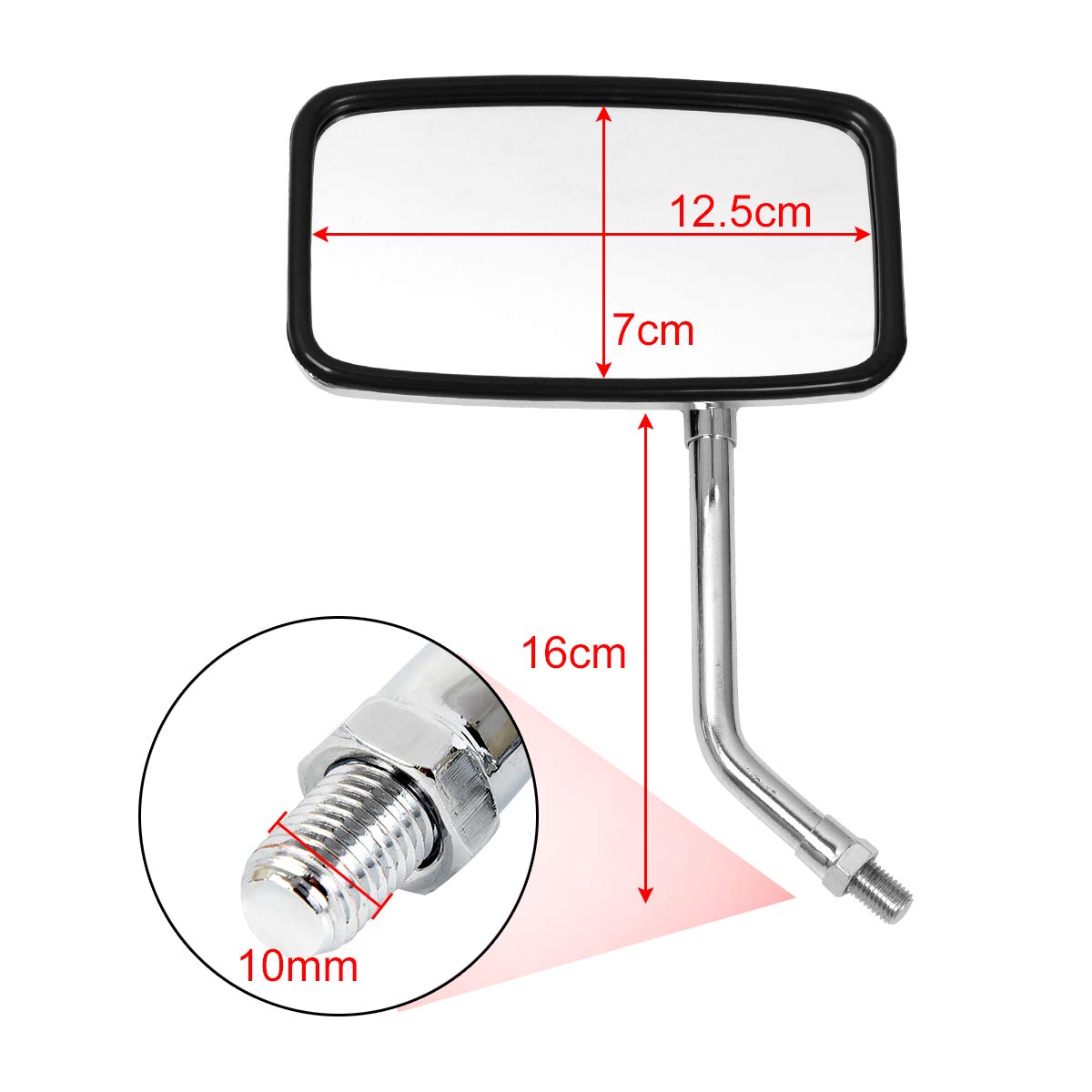 Rawsomes chrome mirror provides clear vision behind you in traffic.