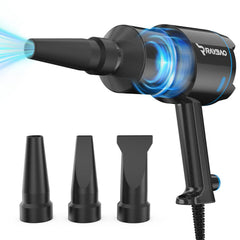 RAYBAO air cannon dryer side view demonstrates powerful drying for cars and boats