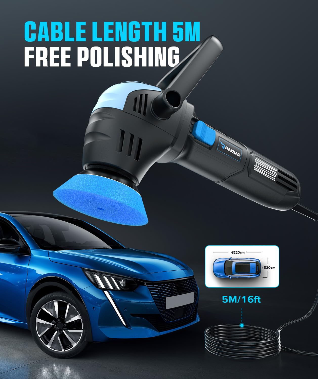 RAYBAO detailed car waxing kit with multiple pads