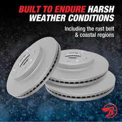 Raybestos Element3 cooled vanes rotor stays rust free for airflow and cooling