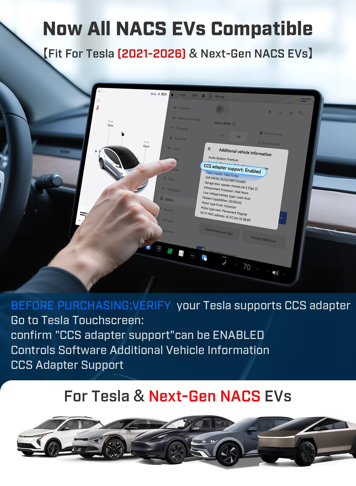 Raylix in-use during a road trip enabling CCS/NACS charging.