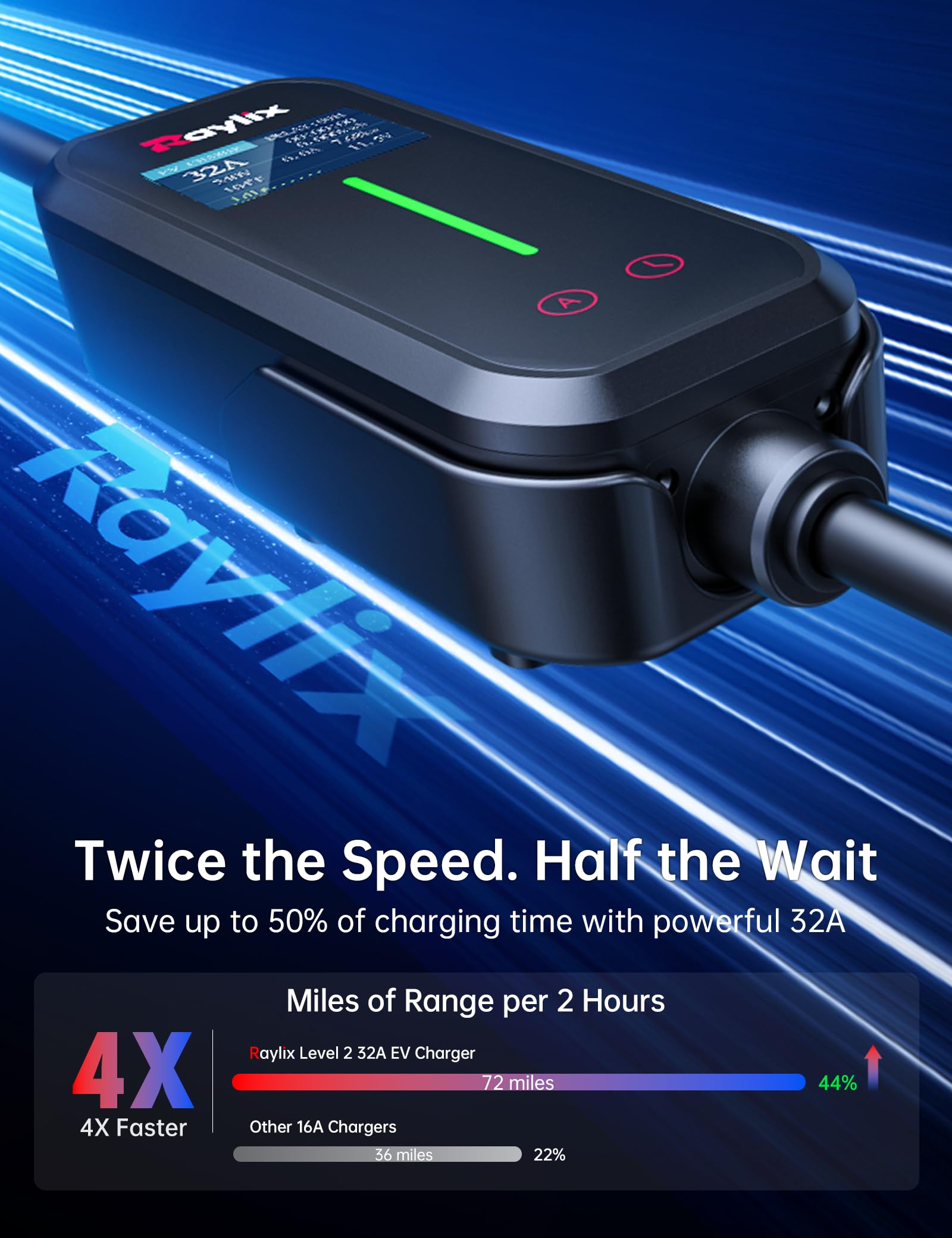 Raylix portable design for home, work, or travel charging.