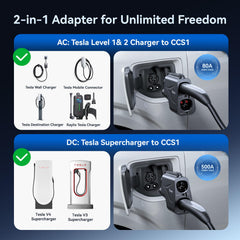 Raylix adapter connected at a Tesla Supercharger demonstrates broad compatibility