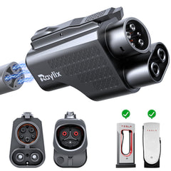 Raylix Tesla to CCS1 adapter securely locks for stable fast charging.