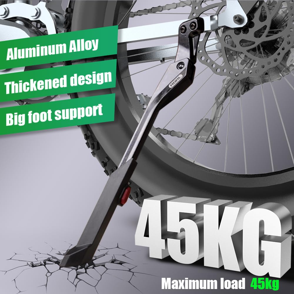 RBRL kickstand mounted on bike demonstrates stable parking.