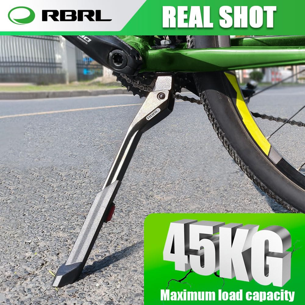 RBRL heavy-duty aluminum kickstand offers rust resistance for daily rides.