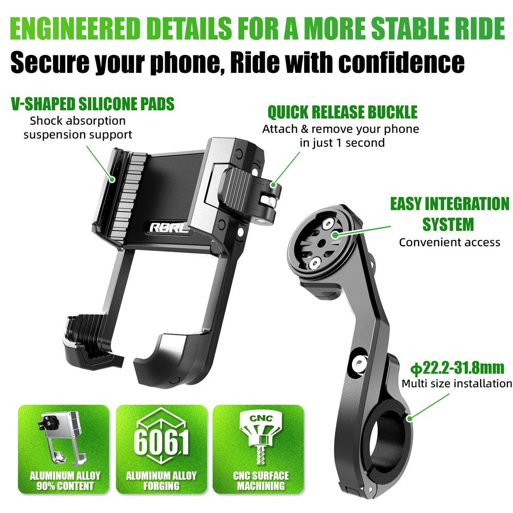 RBRL quick-lock base allows fast one-second mounting and easy detaching.