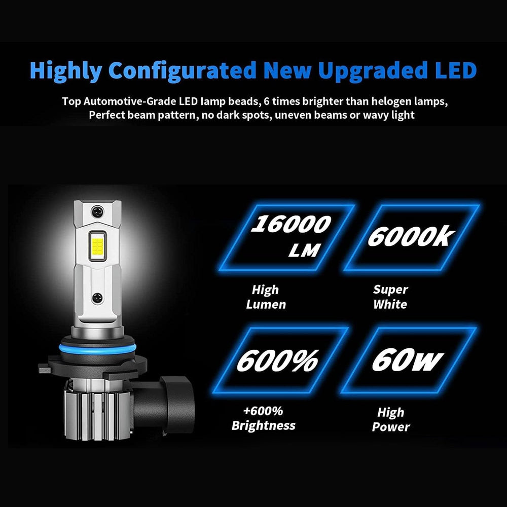 RCJ 9006/HB4 bulbs side design highlights aviation aluminum body for heat dissipation