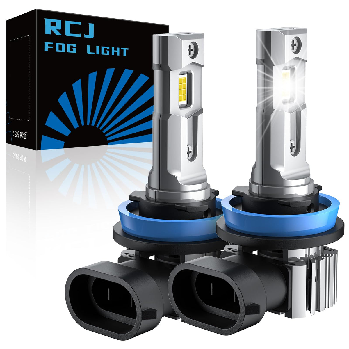 RCJ H11 bulbs front illumination for clearer night visibility.