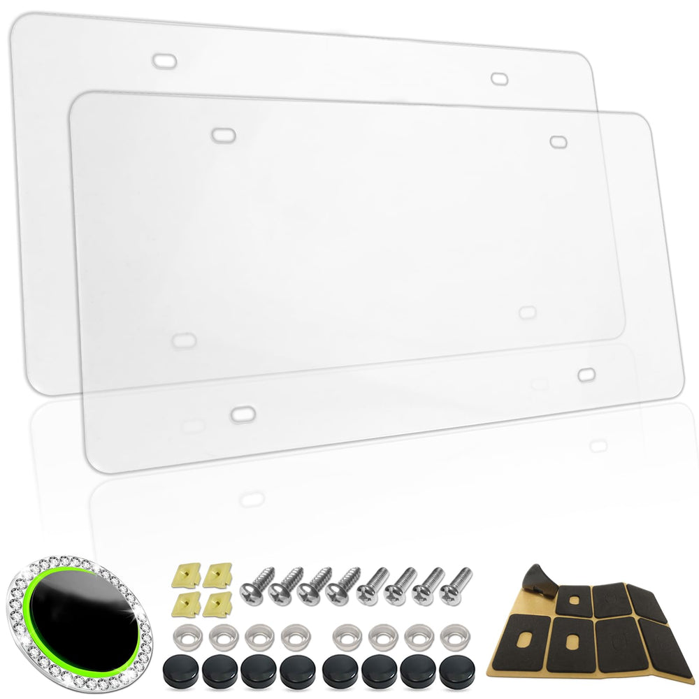 RCKJNJ clear license plate cover front view preserves full visibility and legality