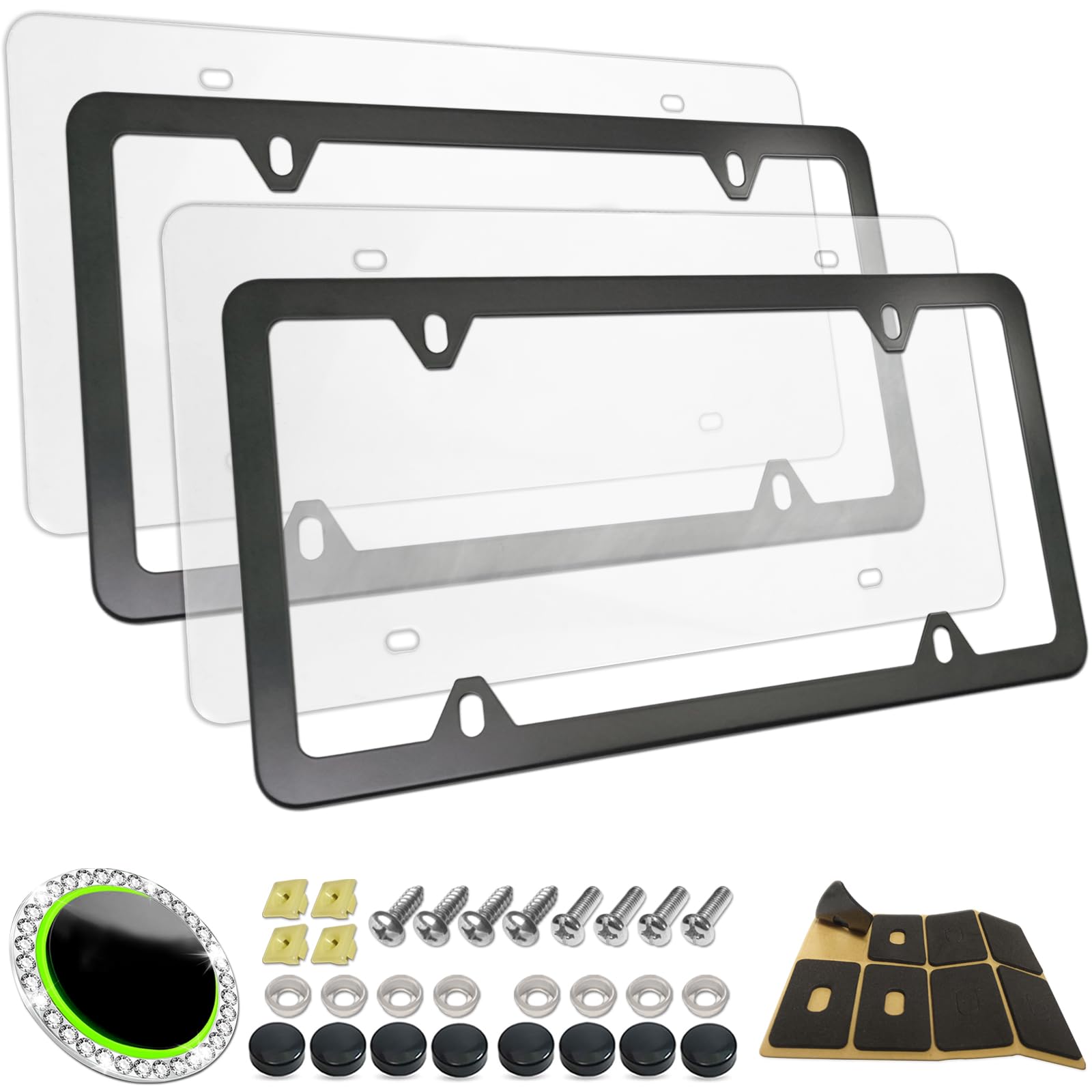 RCKJNJ clear license plate covers for universal visibility and road legality