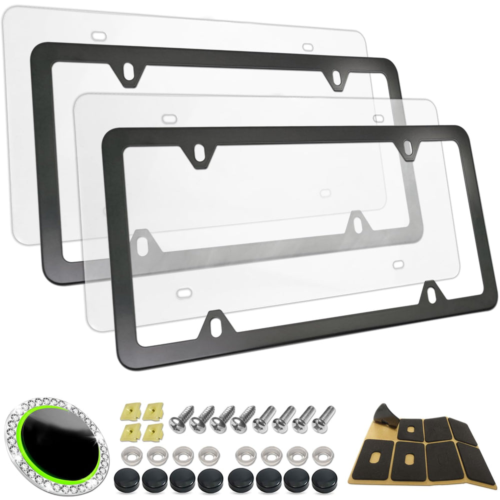 RCKJNJ clear license plate covers for universal visibility and road legality