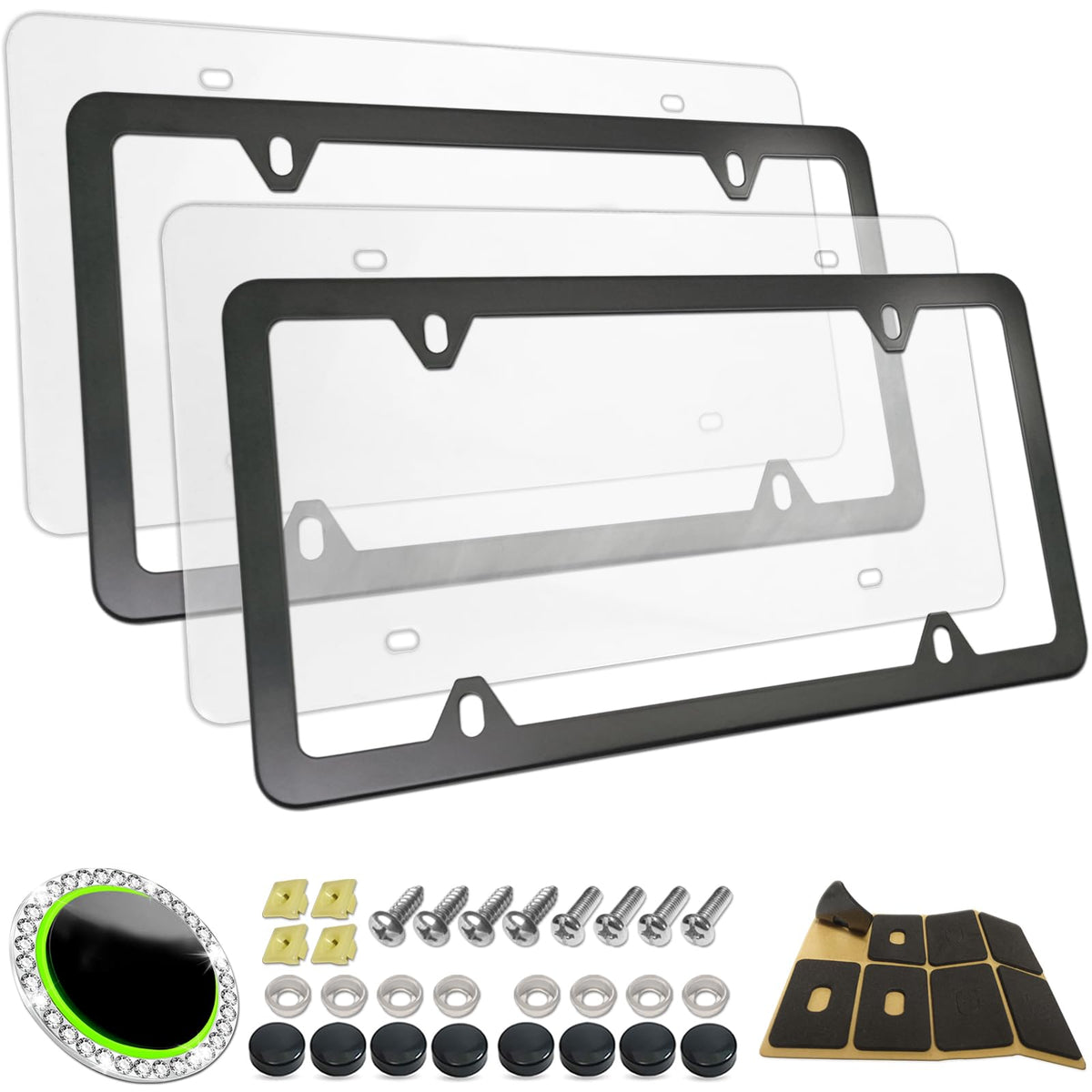RCKJNJ clear license plate covers for universal visibility and road legality
