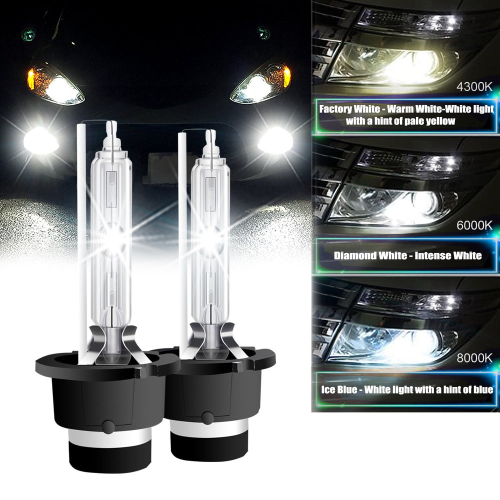 RCP D2S6 front view bulbs with diamond white light for clear visibility.