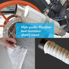 RddenIy ceramic fiber muffler mat provides heat-proofing for nearby components.