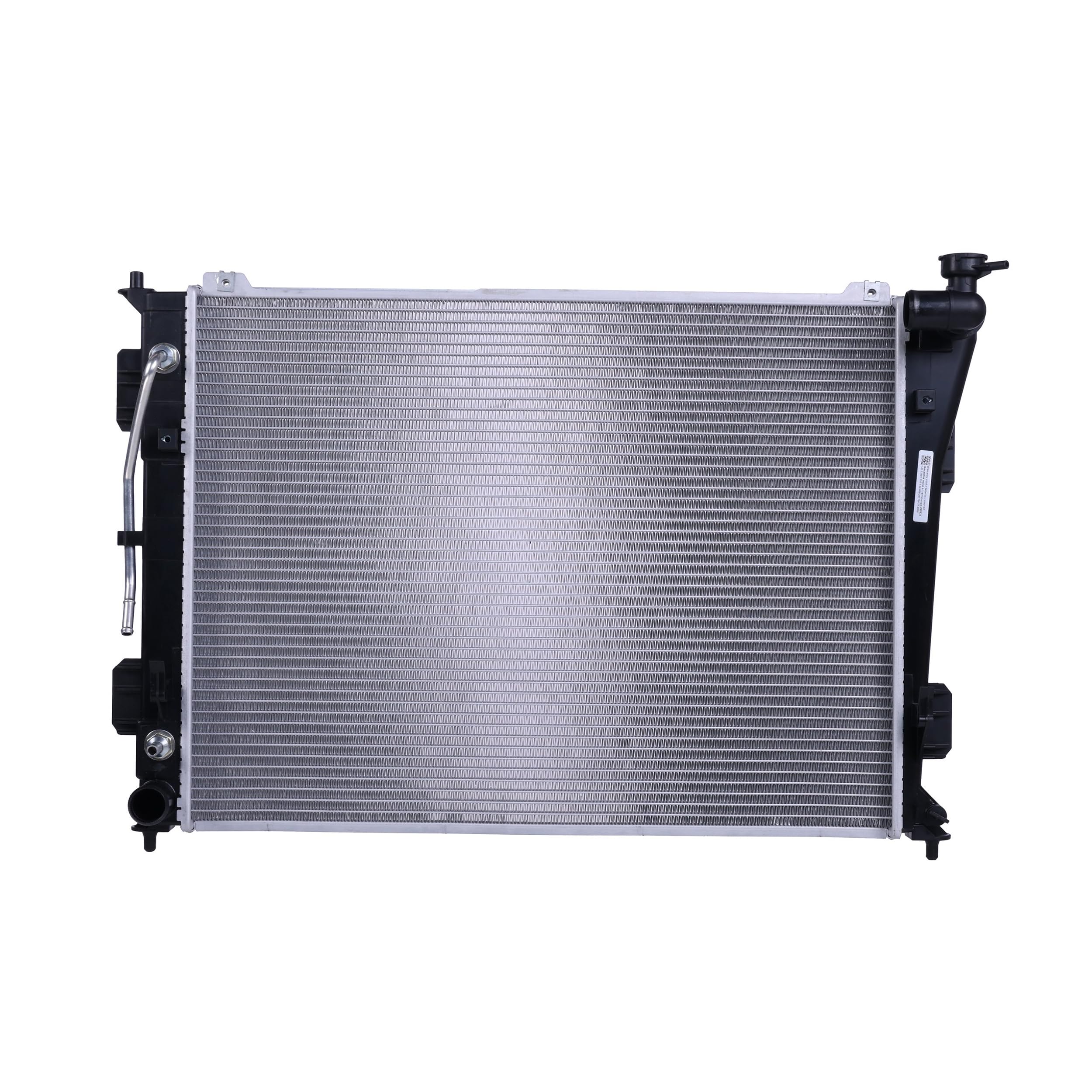 Readair replacement radiator for Hyundai Sonata shows precise fitment for reliable cooling.