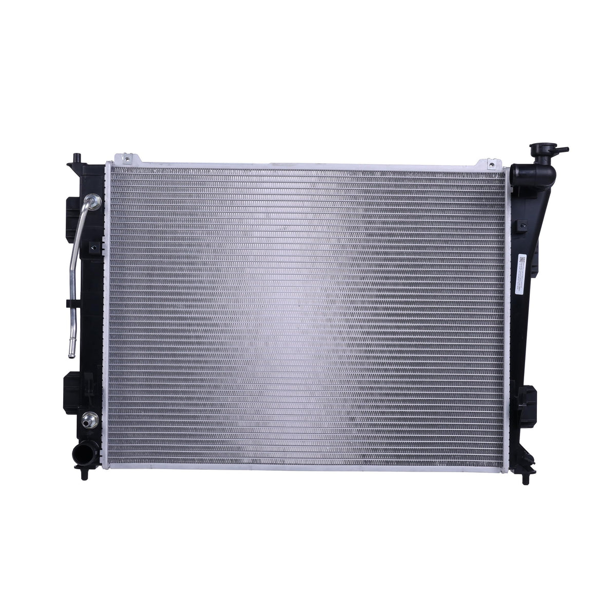 Readair replacement radiator for Hyundai Sonata shows precise fitment for reliable cooling.