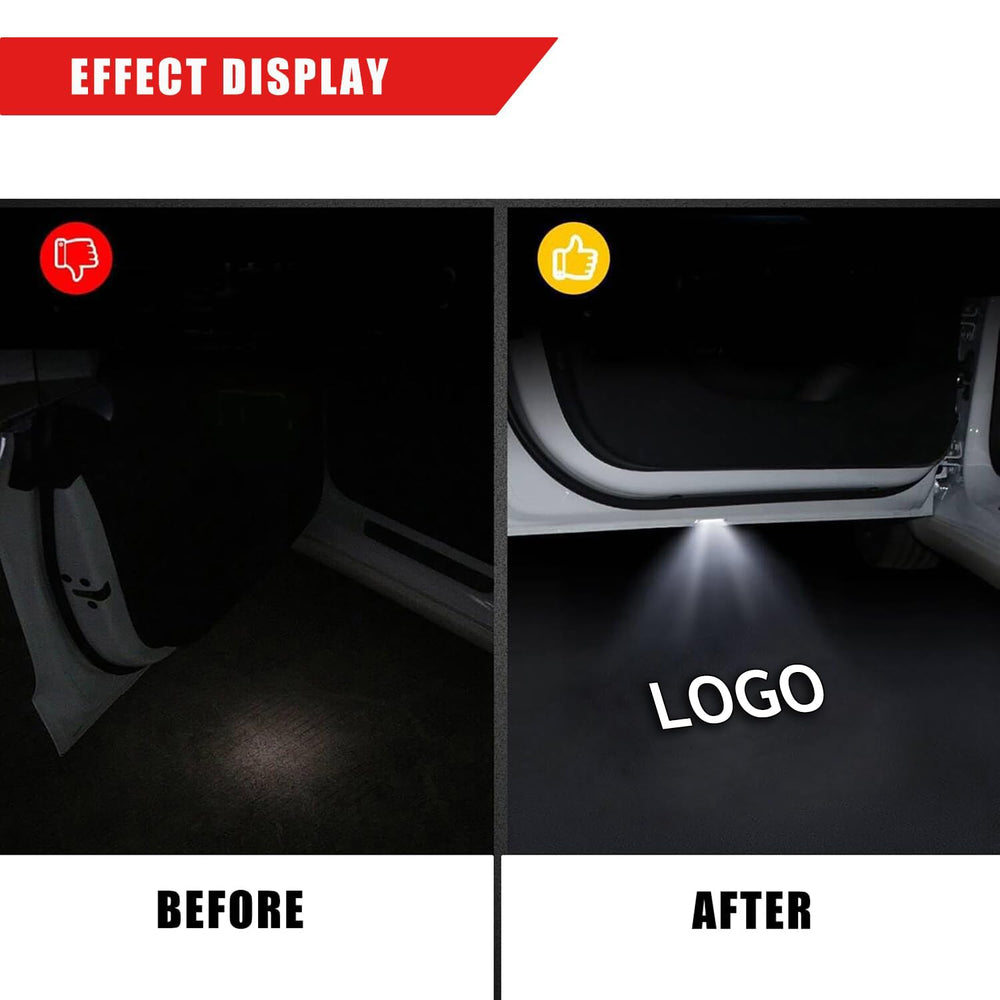 Reanna car door lights logo projector with HD glass lens for vivid projection