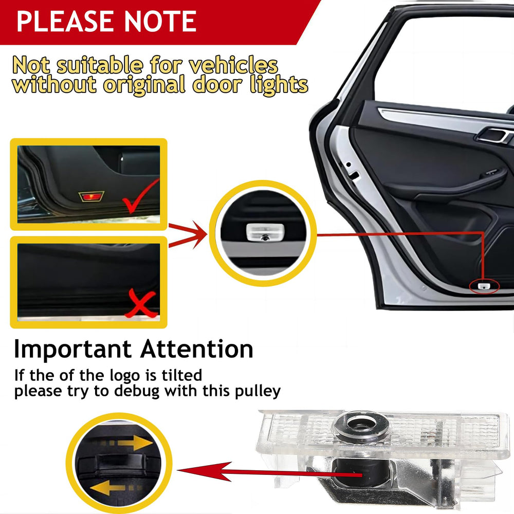 Reanna car door lights logo projector kit contents include four lights and tool