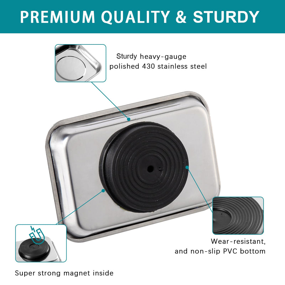 Rechabite rectangle magnetic trays with screws and bolts demonstrate secure hold
