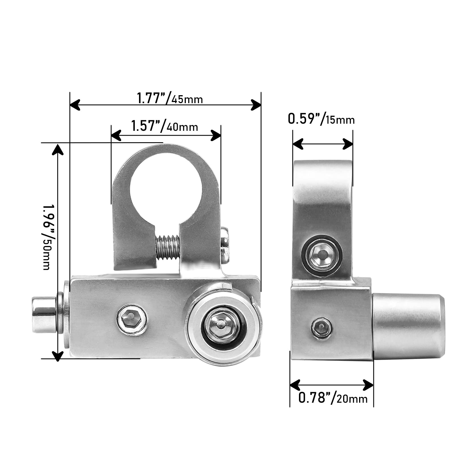 Marine-grade satin chrome finish resists corrosion in harsh conditions