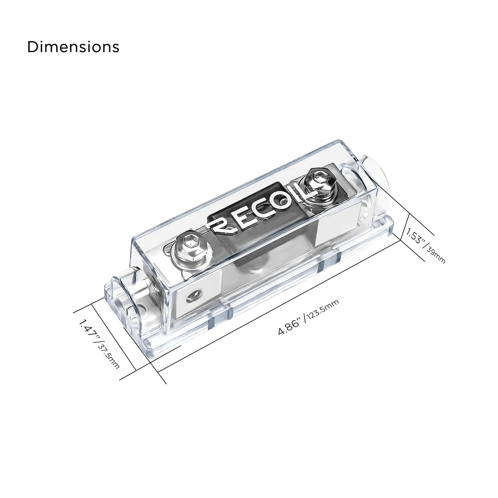 Polycarbonate base and cover offer high-temperature insulation and protection.