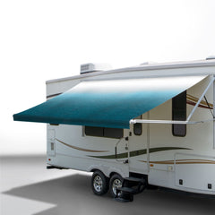 RecPro RV Awning Fabric Replacement in Ocean Blue Fade, durable and colorfast.