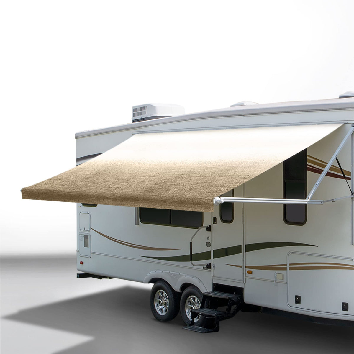RecPro RV awning fabric tan exterior view for replacement and refresh