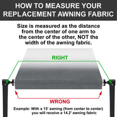 RecPro awning fabric sliding into track for easy installation