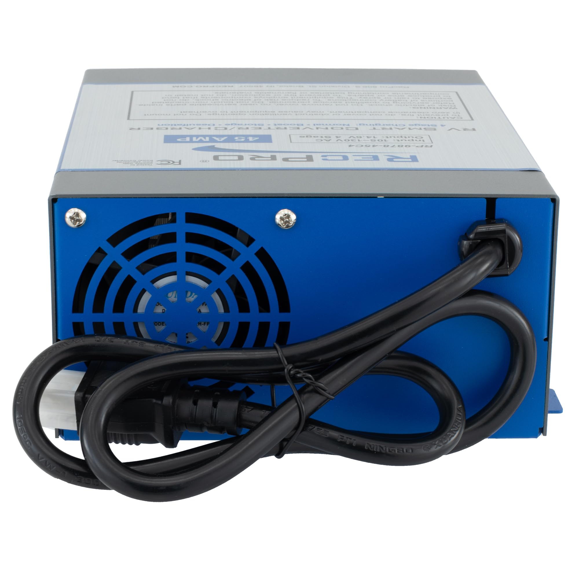RecPro RV Converter 55 Amp powering lights and appliances on camping trips.