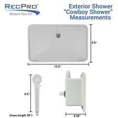 RecPro showerhead 2.5 GPM provides a strong outdoor rinse.