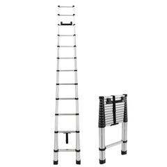 RecPro RV Telescoping Ladder extended to reach high RV roof edges
