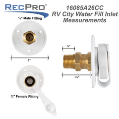 RV setup demonstrates easy water inlet installation with RecPro.