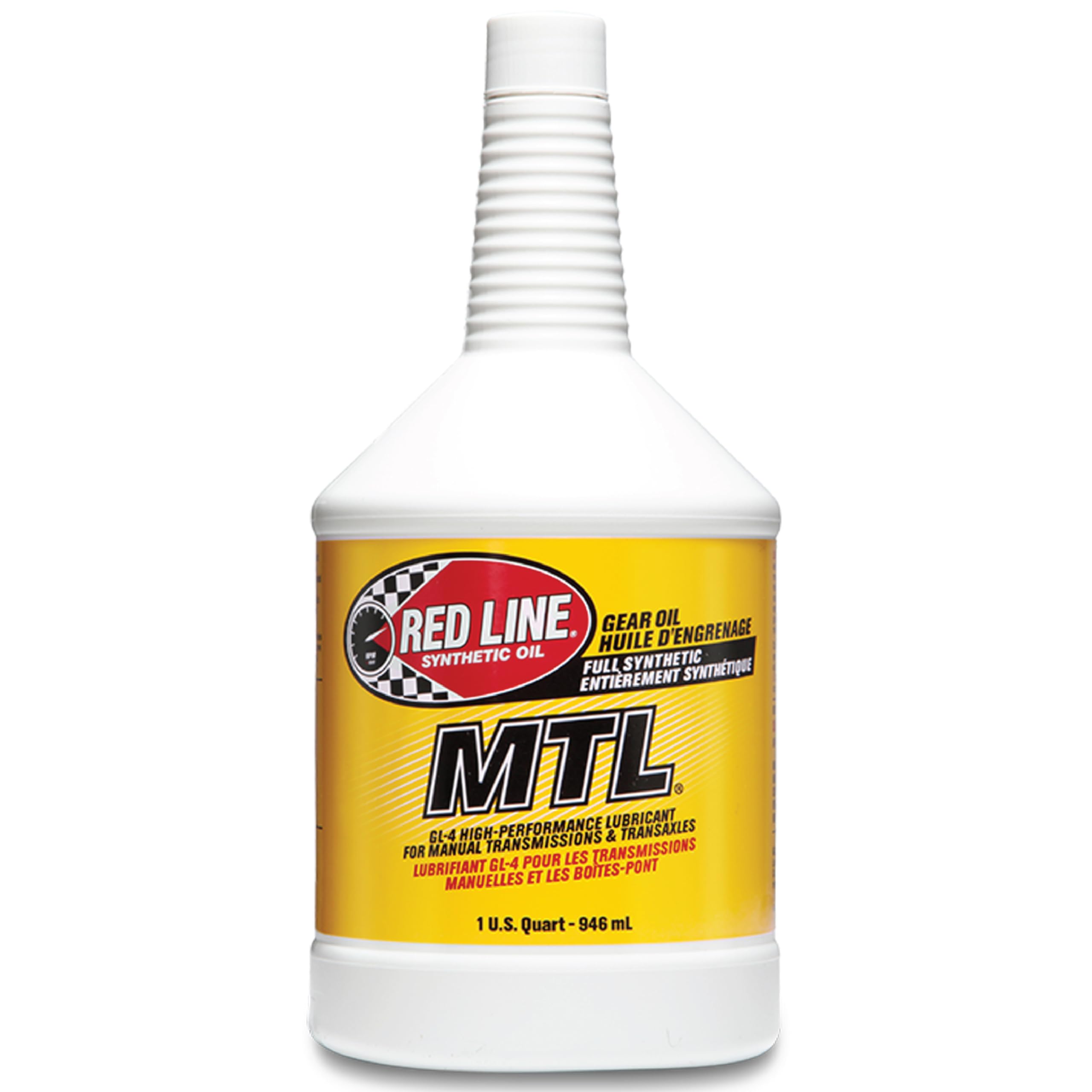 Red Line 50204 bottle label highlights 75W80 GL-4 compatibility for manual transmissions.