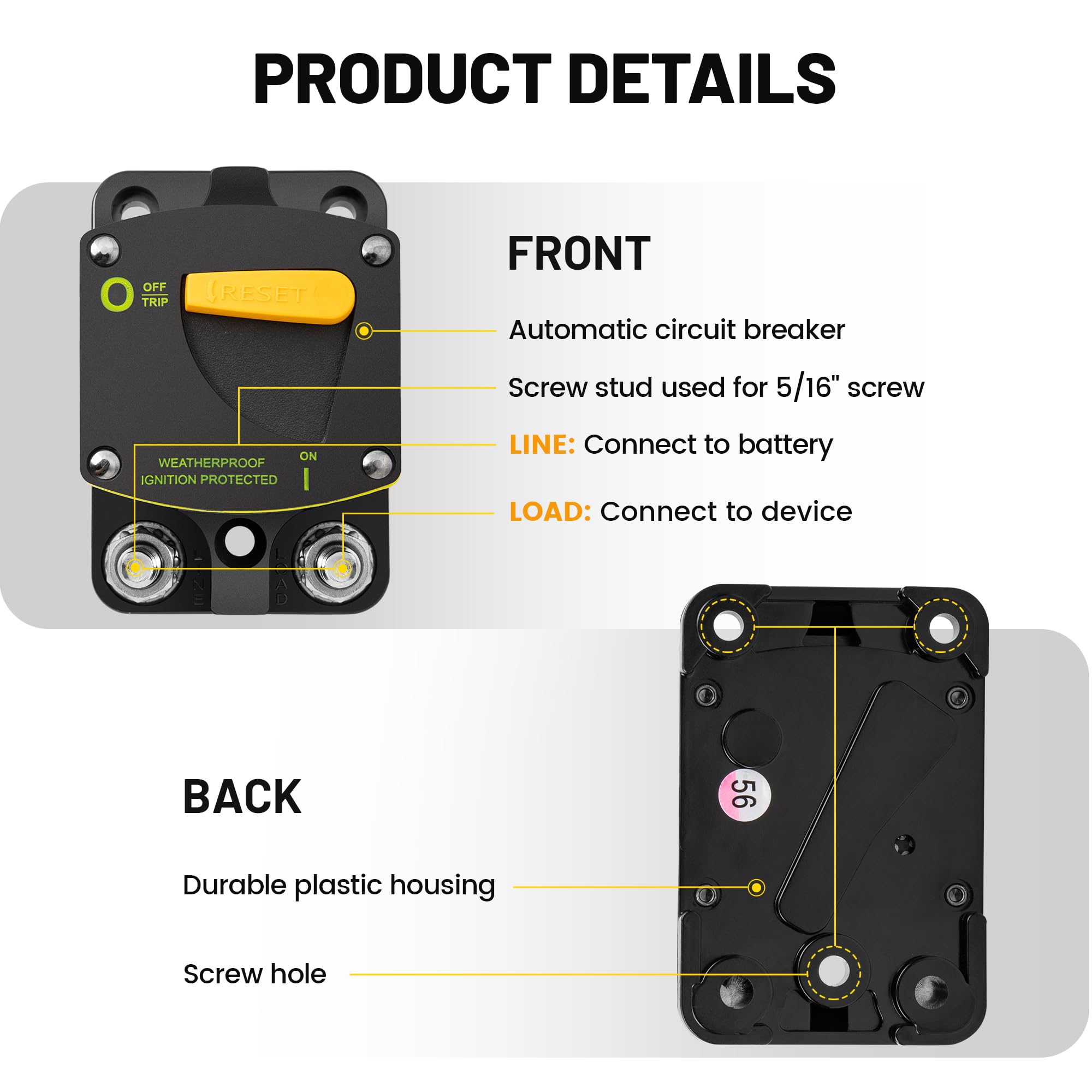 Red Wolf 150A circuit breaker wiring assembly for simple installation.
