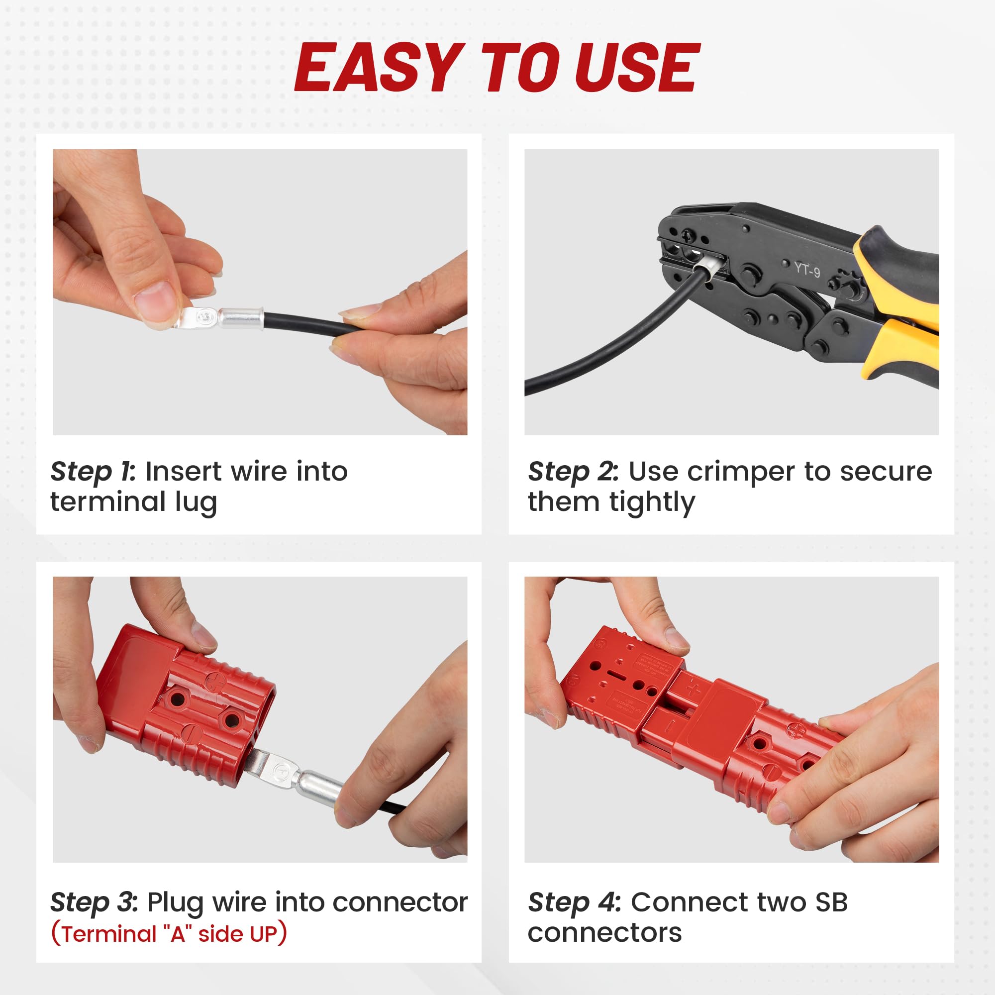 RED WOLF 175A outdoor-ready connector shown in use on a trailer or RV power setup.