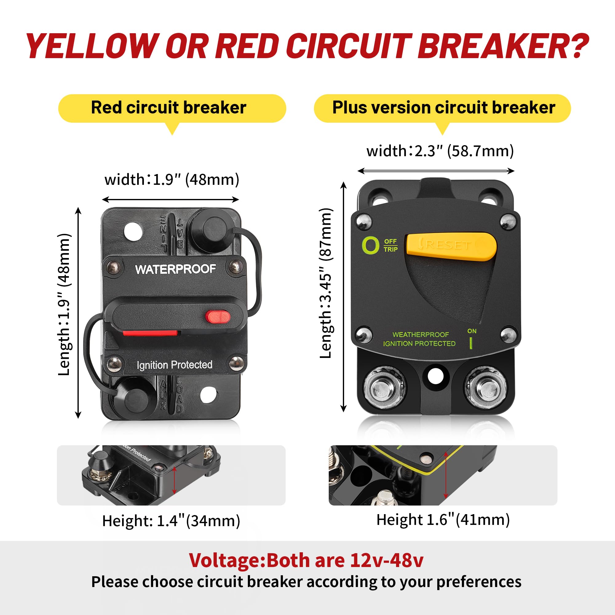 Red Wolf 250A circuit breaker DC usage for 12-24V systems