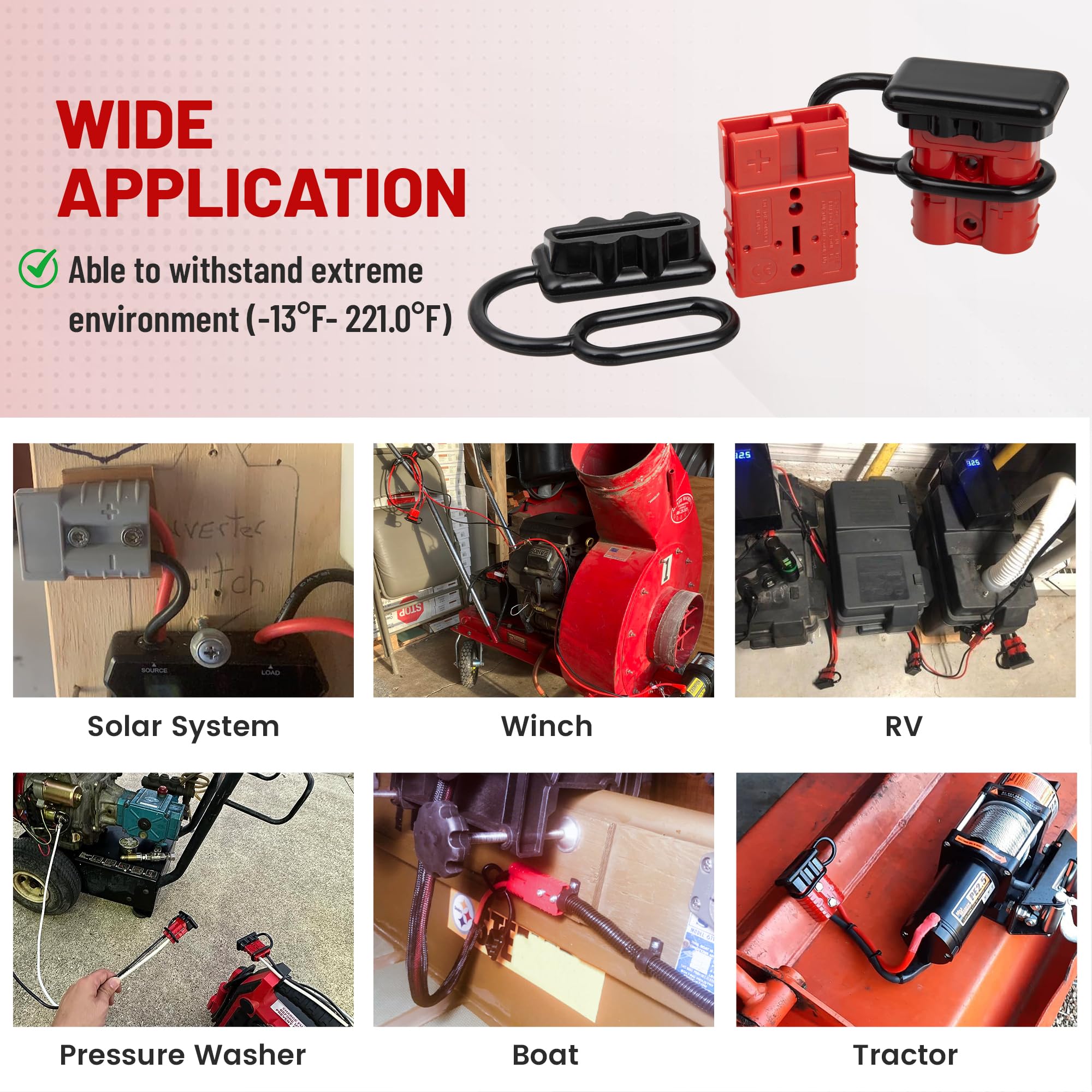 RED WOLF dust-proof rubber cover shields ports from dust and rain.