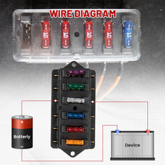 Red Wolf fuse block interior shows clear circuit layout for maintenance