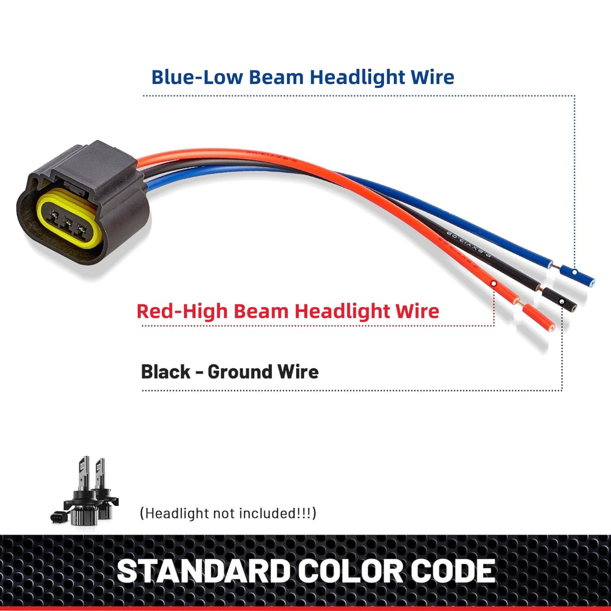 RED WOLF 9008 H13 headlamp socket adapter visible with Chevy-fit compatibility.