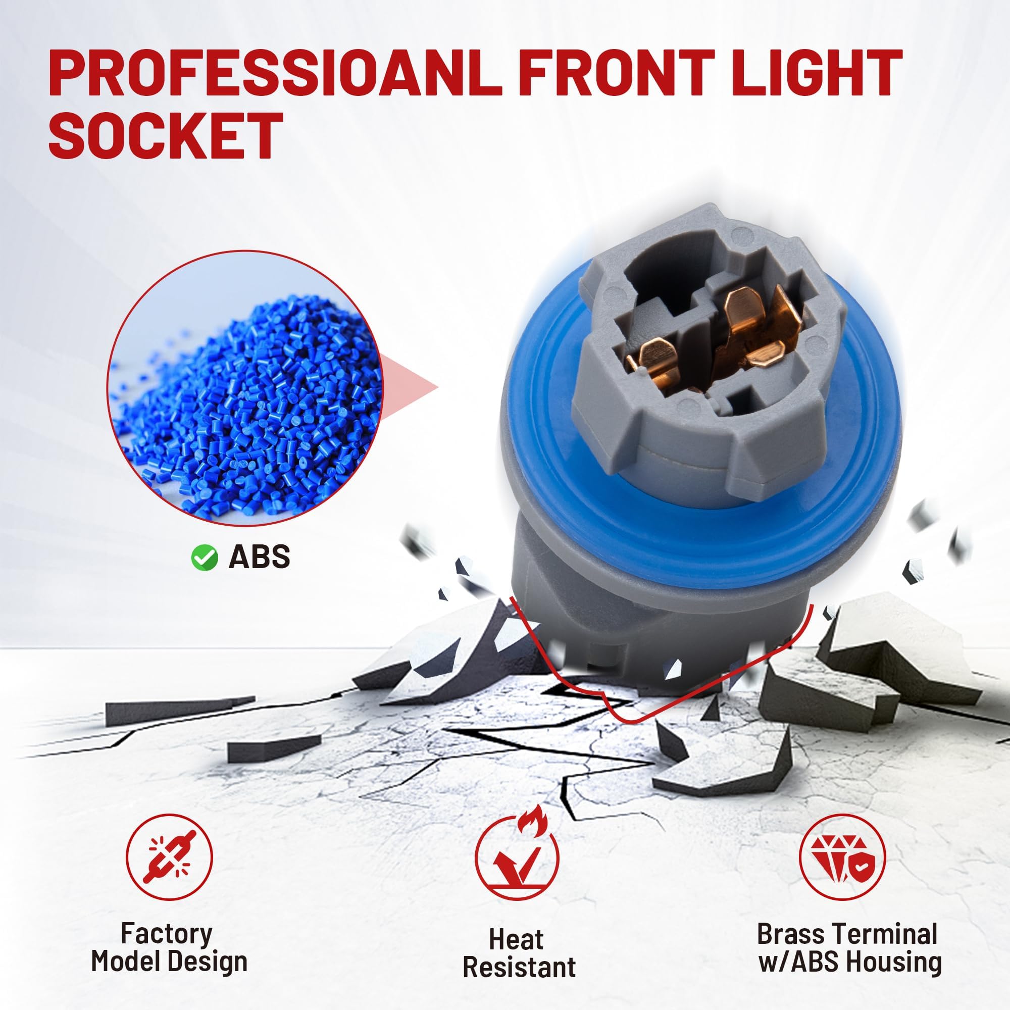 Red Wolf ABS heat-resistant socket resists heat during vehicle use