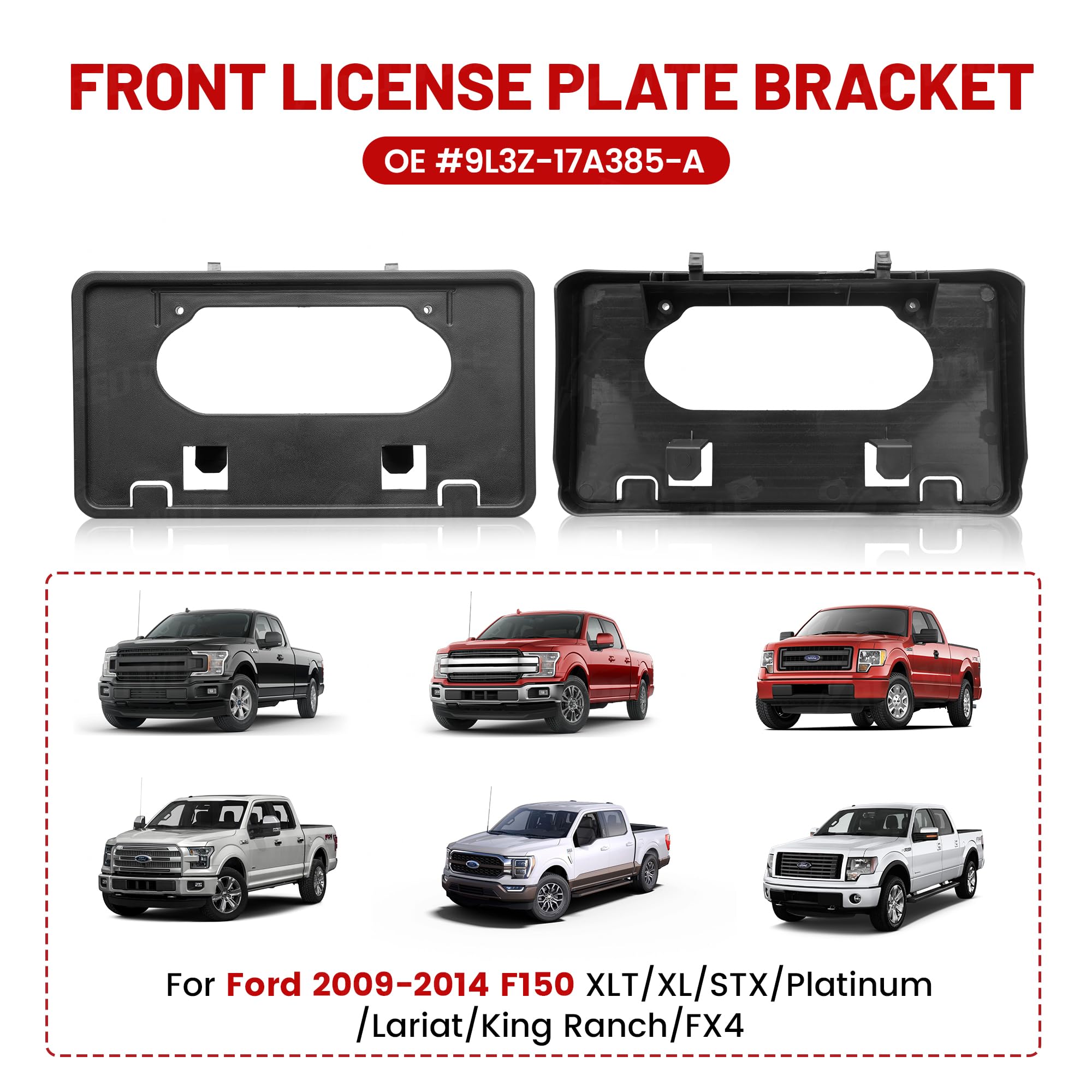 Red Wolf bracket on Ford F-150 bumper closeup.